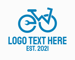 Repair Shop - Blue Bike Repair logo design