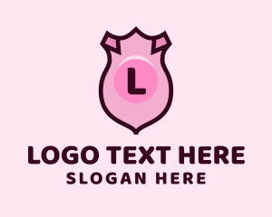 Farm Animal - Pig Shield Lettermark logo design