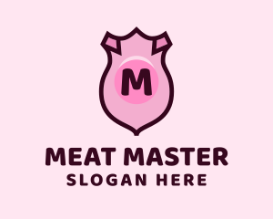 Pig Shield Lettermark logo design