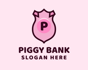 Piggy - Pig Shield Lettermark logo design