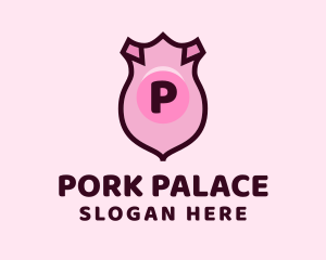 Pig Shield Lettermark logo design