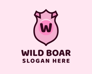 Boar - Pig Shield Lettermark logo design