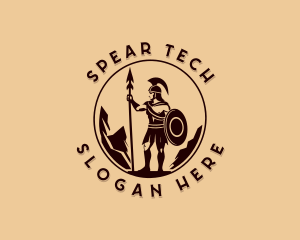 Spear Fighter Warrior logo design