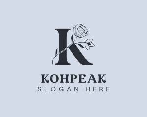 Beauty Floral Letter K logo design