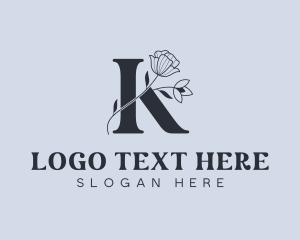 Lettermark - Beauty Floral Letter K logo design