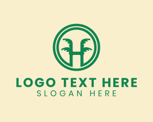 Green - Tropical Letter H logo design