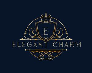 Elegant Crown Shield logo design