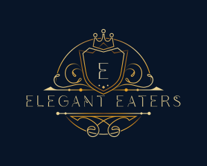 Elegant Crown Shield logo design