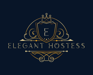 Elegant Crown Shield logo design