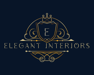 Elegant Crown Shield logo design