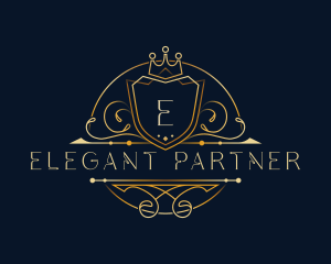 Elegant Crown Shield logo design