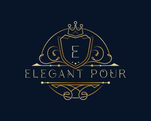 Elegant Crown Shield logo design