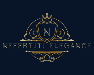 Elegant Crown Shield logo design