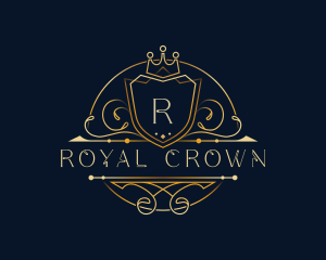 Elegant Crown Shield logo design