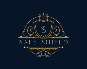 Elegant Crown Shield logo design