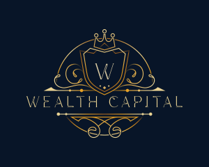 Elegant Crown Shield logo design