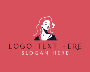 Sexy - Smoking Gorgeous Woman logo design