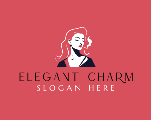 Smoking Gorgeous Woman logo design