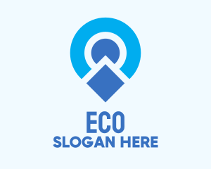 Blue Location Pin Logo