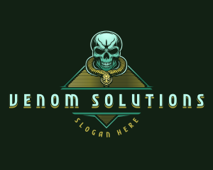 Skull Snake Pyramid logo design