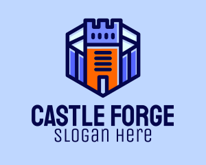 Medieval Castle Fortress logo design
