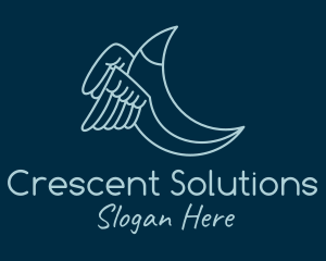 Blue Crescent Wings logo design