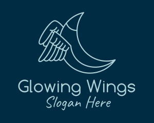 Blue Crescent Wings logo design