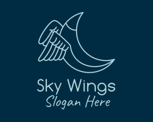 Blue Crescent Wings logo design