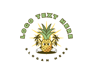 Fresh - Tropical Pineapple Fruit logo design