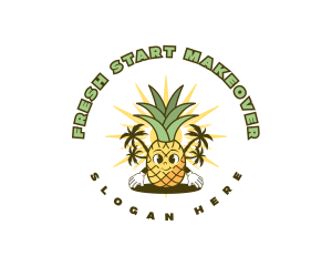 Tropical Pineapple Fruit logo design