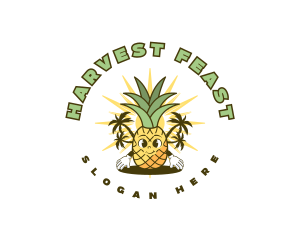 Tropical Pineapple Fruit logo design