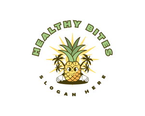 Tropical Pineapple Fruit logo design