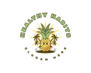 Tropical Pineapple Fruit logo design