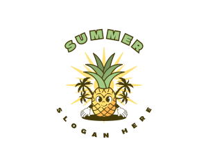 Tropical Pineapple Fruit logo design