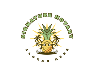 Harvest - Tropical Pineapple Fruit logo design