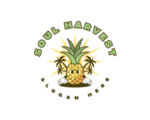 Tropical Pineapple Fruit logo design