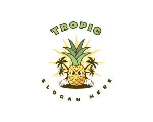 Tropical Pineapple Fruit logo design