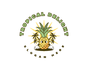 Tropical Pineapple Fruit logo design