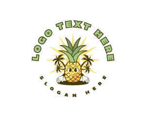 Tropical Pineapple Fruit Logo