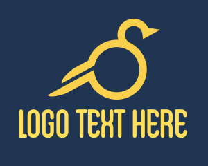 Finches - Monoline Yellow Bird logo design
