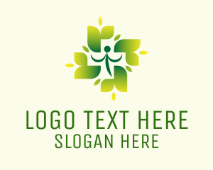 Nurse - Holistic Medical Leaf Cross logo design