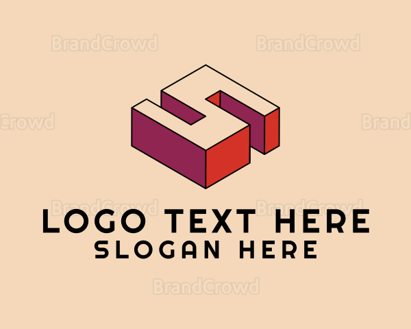 3D Pixel Letter S Logo