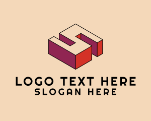 Retro - 3D Pixel Letter S logo design