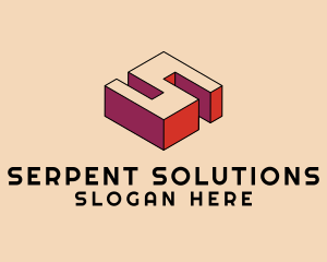 3D Pixel Letter S logo design