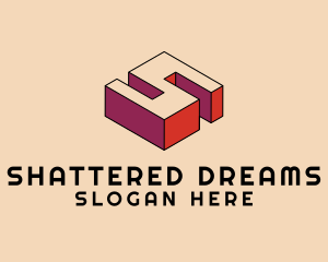 3D Pixel Letter S logo design