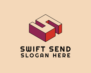 3D Pixel Letter S logo design