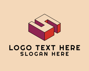 Gaming - 3D Pixel Letter S logo design