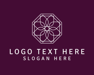 White - Floral Tile Pattern logo design