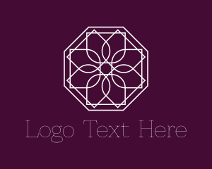 Octagon - White Floral Pattern logo design