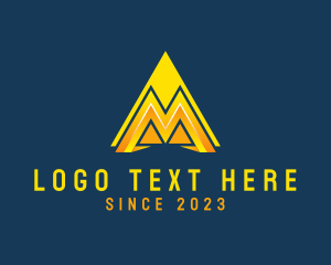N - Modern Triangle Letter M logo design